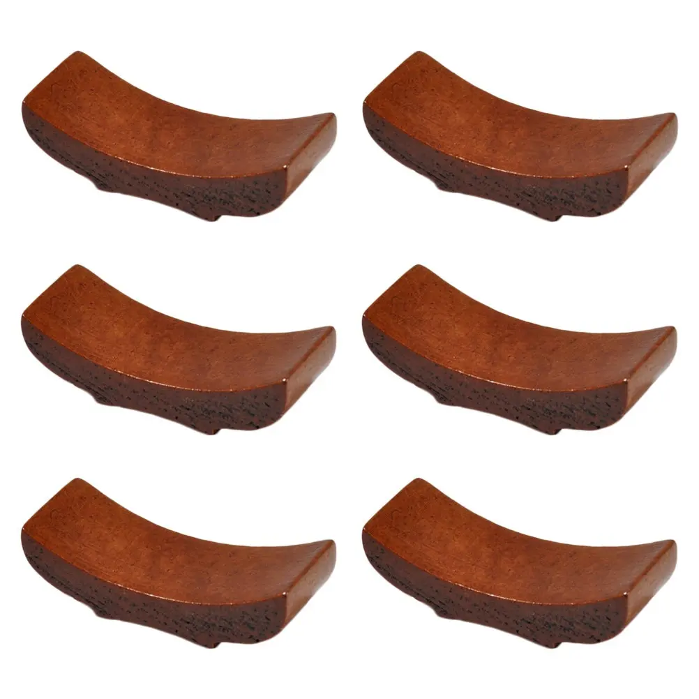 6Pcs Reusable Wood Chopstick Rest Boat Design Chopstick Support Stand for Home Kitchen Restaurant Table Decoration