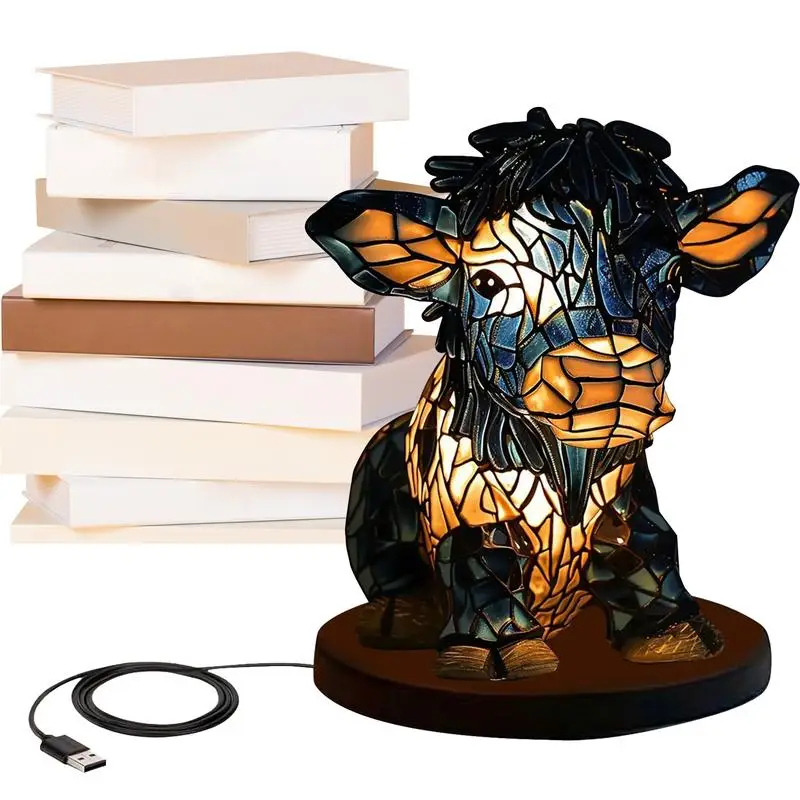 

Cow Bedside Lamp Vintage Table Lamp Cow Light Western Table Lamp Highland Cow Table Lamp For Bedroom Desk Lamp Western Lamps For