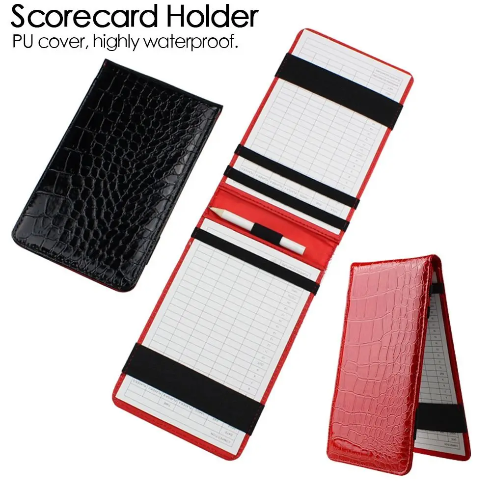 

Fashionable Waterproof PU Leather Scoring Golf Counter Scorecard Holder Golf Score Book