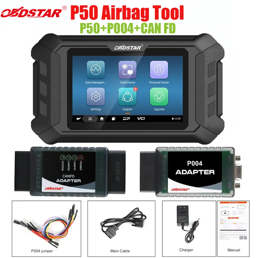 

OBDSTAR P50: Устройство для сброса подушек безопасности и PIN-кодов, интеллектуальное оборудование для сброса подушек безопасности, поддерживает 92 марки и более 13800+ номеров ECU, в комплекте с MP001.