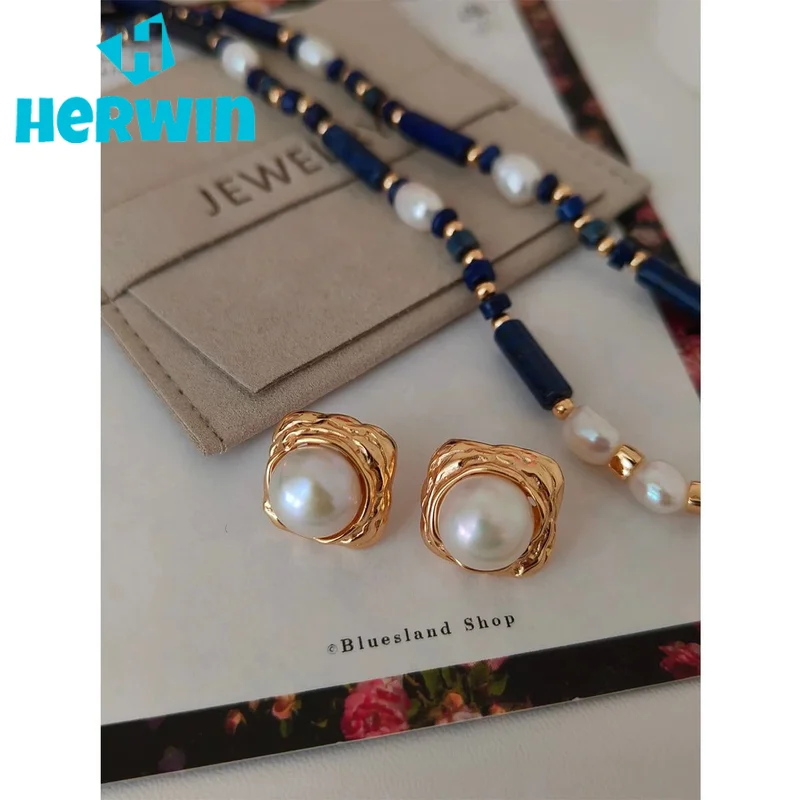 

NEW ​ Full Body S925 Pure Silver Plated With 18K Real Gold | Natural Freshwater Pearl Earrings 100758