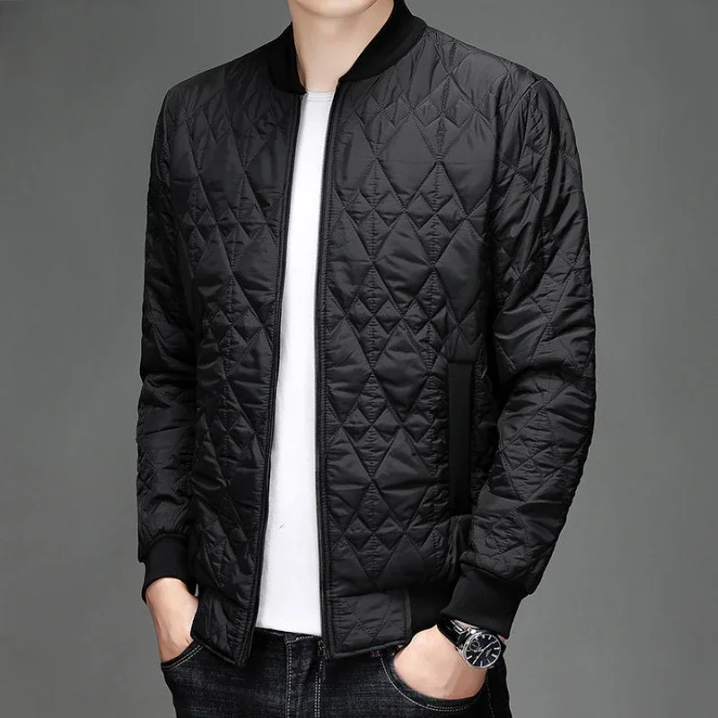 Quilted Padded Jacket Man Black Winter Coat for Men Trend 2024 Casual Joker Deals Work Luxury Padding Fast Delvery Stylish Warm