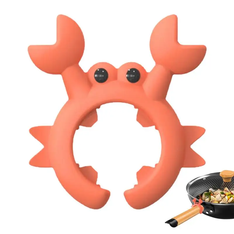 Cute Crab Shaped Silicone Spoon Holder Anti-slip &safe Pot Clip Spoon Rest Kitchen Practical Assistant Stove Top Spatula Utensil