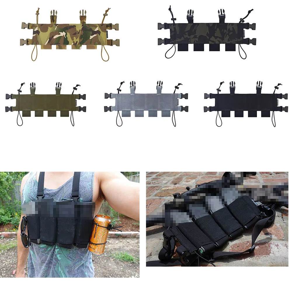 NEW Outdoor SS style Chest Rig Minimalist Low Visibility Concealed Elastic Tactical Chest Hanger 556/762 Mag Pouch