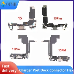 100% Tested For iPhone 15 USB Charging Port Dock Connector Replacement Flex Cable For iPhone 15 15Plus Pro MAX Black White Color