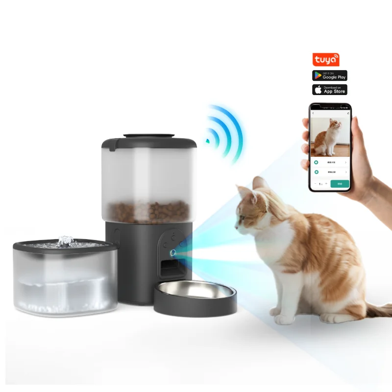 

STLF OEM/ODM 4.5L Capacity Stainless Steel Bowls Smart Automatic Dog Feeder WIFI Remote Control Cat Dog Food Dispenser Timing