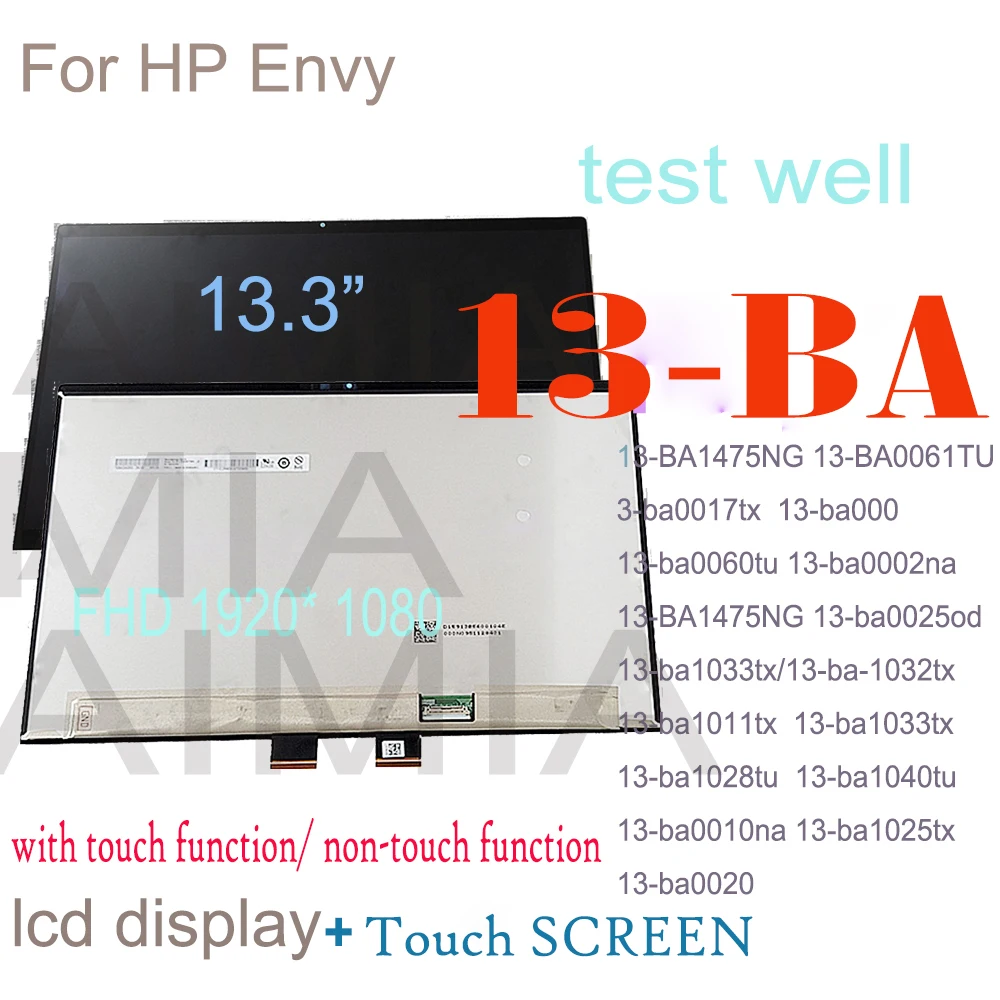 13.3''FHD LCD For HP Envy 13 Series 13-BA Lcd Display Touch Screen Digitizer Assembly 13-ba000 13-ba0060tu 13-ba0002na b133hac0