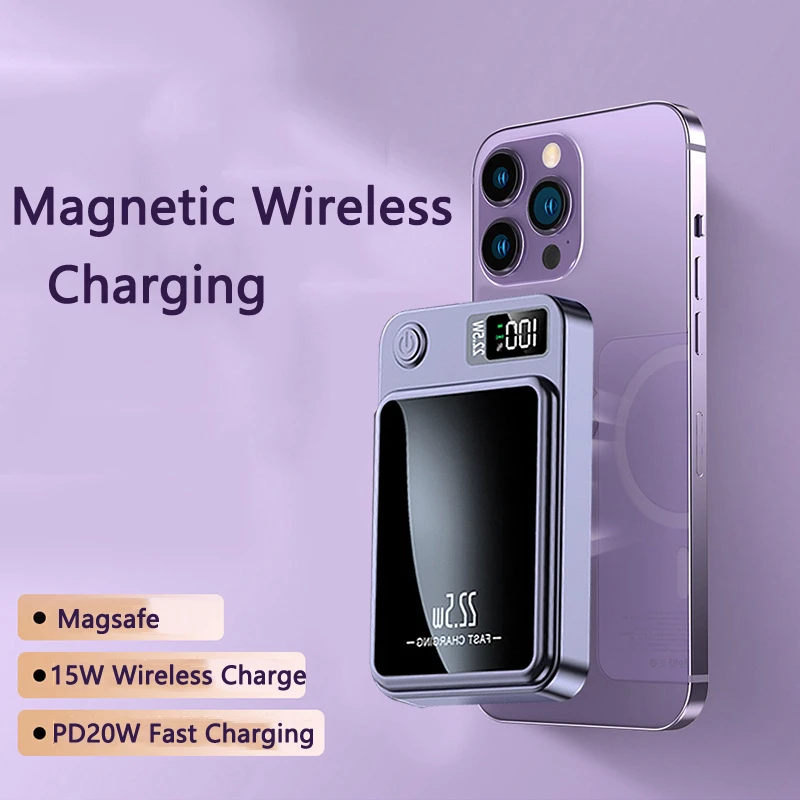 Magsafe Power Bank 20000mAh Magnetic Wireless 22.5W Fast Charging Powerbank for iPhone Xiaomi Samsung Portable Induction Charger