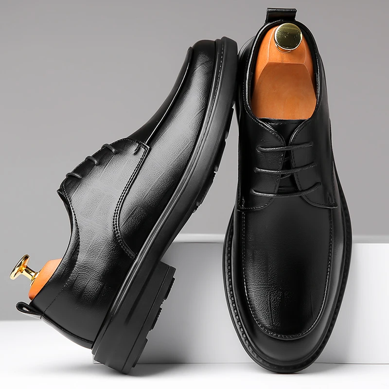 

Men's casual leather shoes Classic Gentleman Minimalist Style Work and office Groom's wedding or party Luxury suit shoes