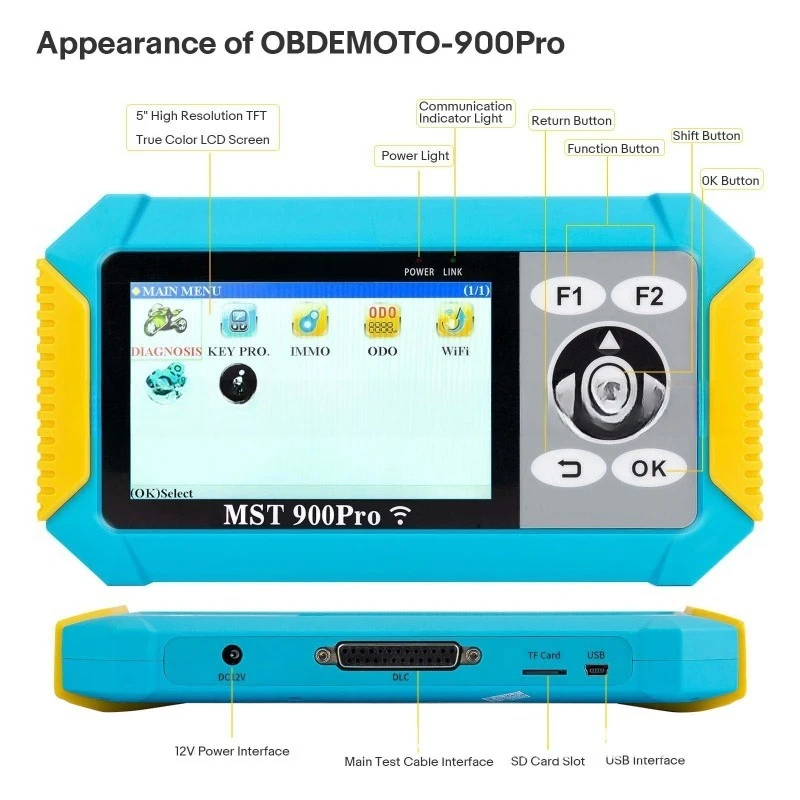 Three-in-one multi-functional diagnosis of motorcycle diagnosis, key matching and ODO mileage