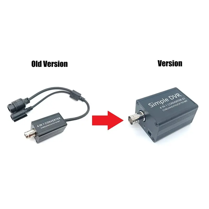 For CCTV Security Camera Adapter 4-In-1 Signal Converter BNC Input RJ45 Output AHD/TVI CVI/CVBS Supports H. 265 RTSP