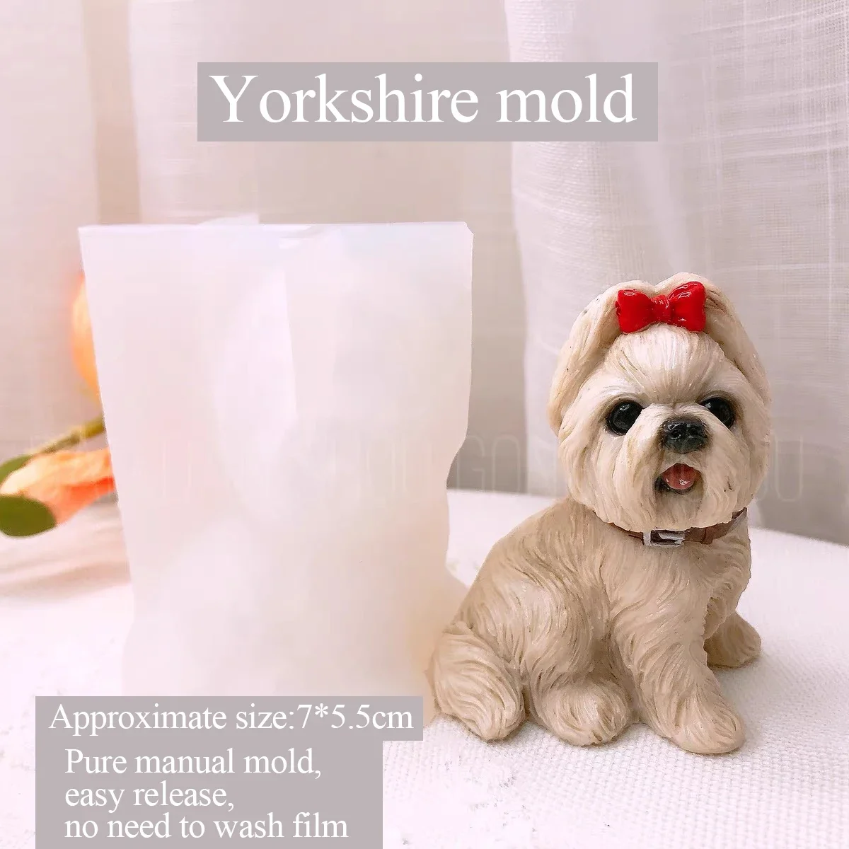 Yorkshire Mold Drop Glue Aromatherapy Plaster, DIY Three-Dimensional Mold, Cute Yorkshire Dog Manual Silicone Grinding Tools