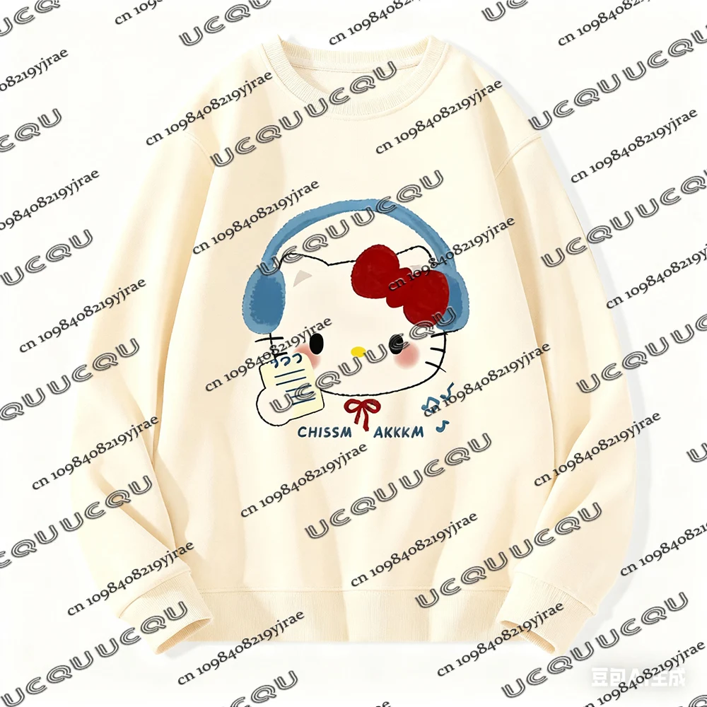 เสื้อฮู้ดลายเฮลโลคิตตี้ สไตล์อเมริกันวินเทจ เสื้อการ์ตูนผู้หญิง แฟชั่นยอดนิยม ไซส์พลัส สไตล์ลำลอง ฮาราจูกุ เสื้อแขนยาว สไตล์วายทูเค