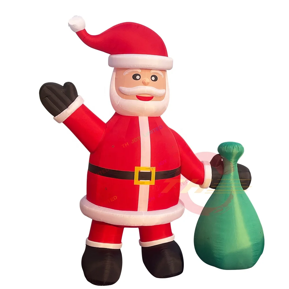 

Giant 12mH Inflatable Santa Claus Cartoon Model Outdoor Durable Oxford Material 4m Includes Blower Repair