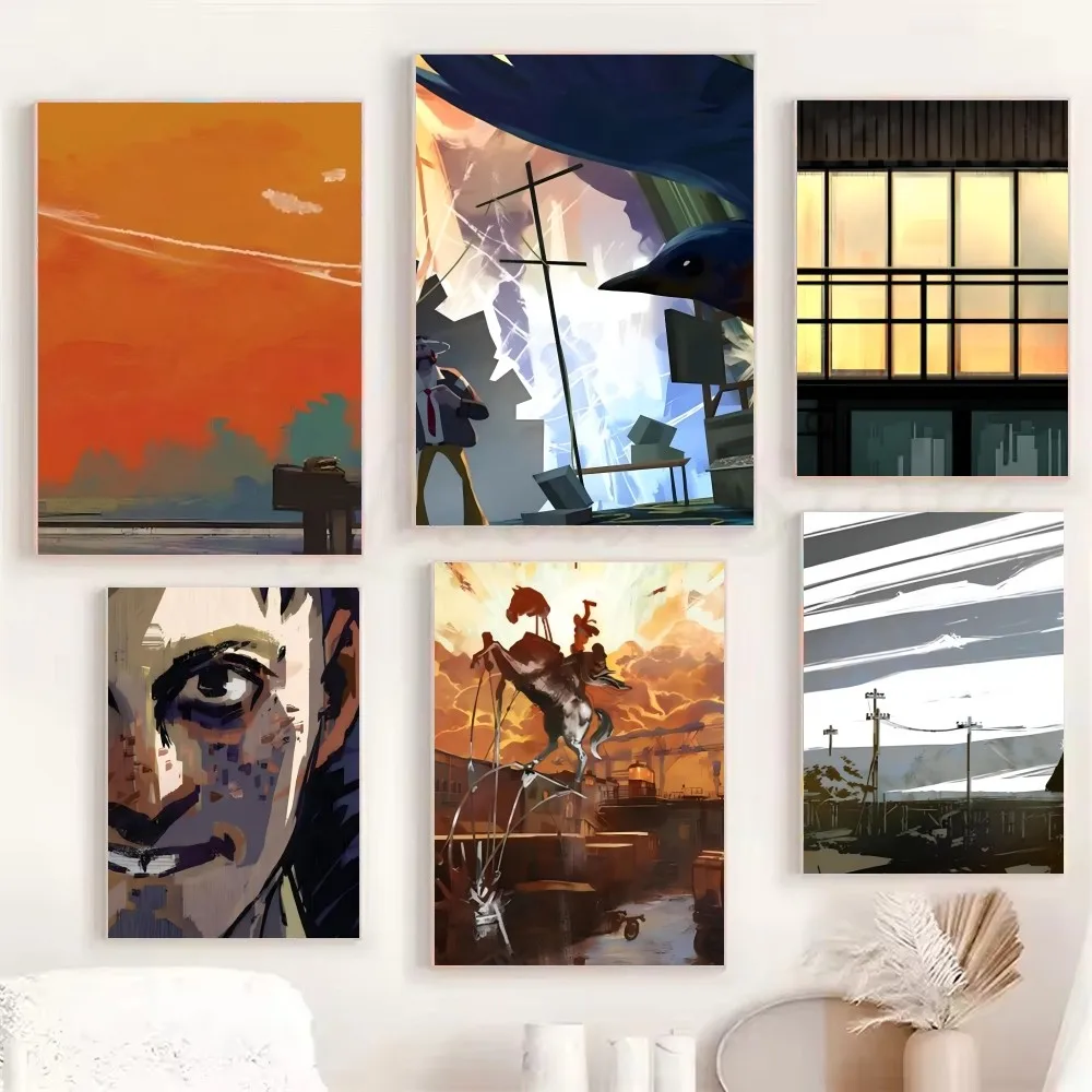 1pc Hot Anime Classic Movie Disco Elysium Poster Paper Print Home Living Room Bedroom Entrance Bar Cafe Art Painting Decoration