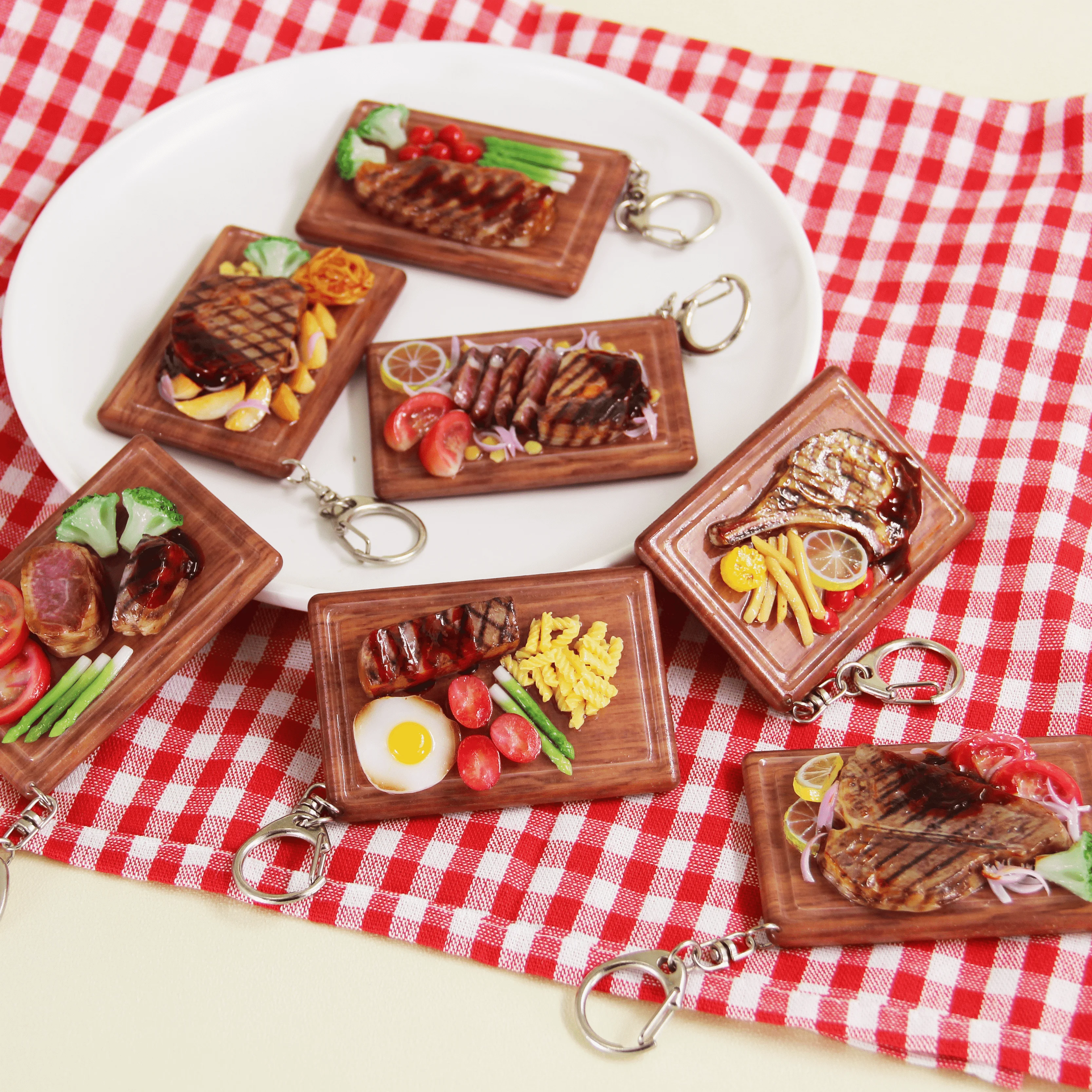 Llavero con Forma de Filete de Búfalo en Miniatura, Modelo Realista con Múltiples Detalles, Colgante para Bolsa, Llavero para Coche, el Mejor Regalo, Joyería