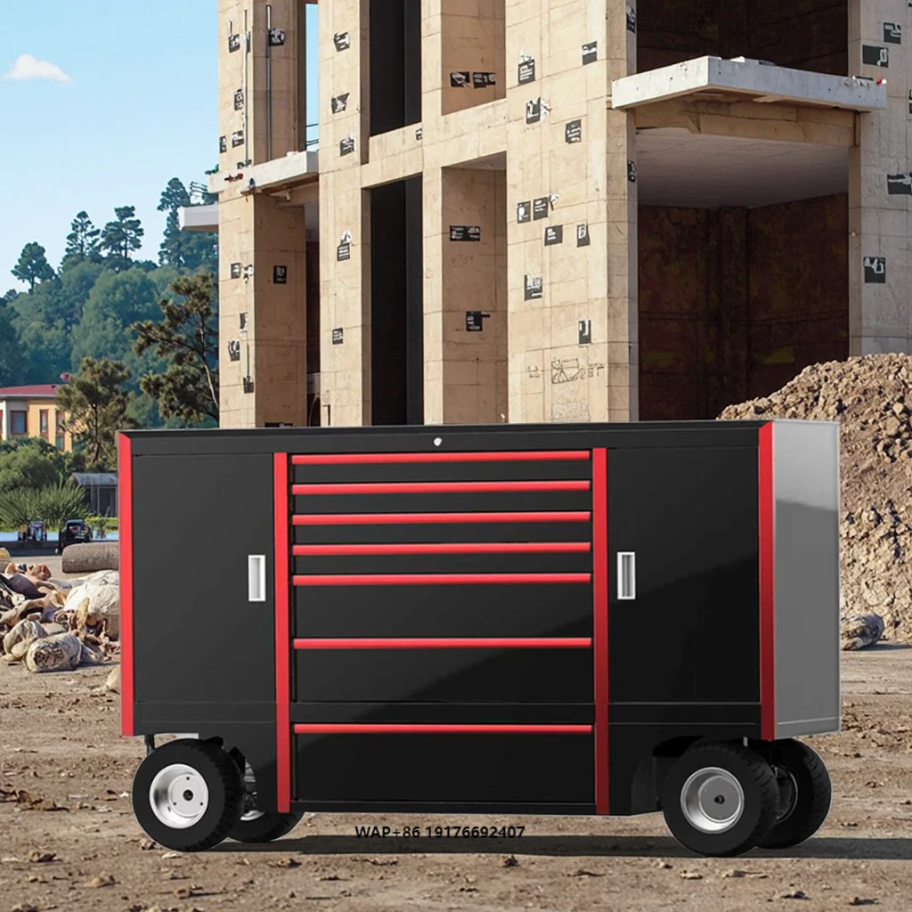 Portable Rolling Toolbox Kit Metal Steel Pit Carts with Powder Coating Finish Worktop & Storage Tool Cart for Sale