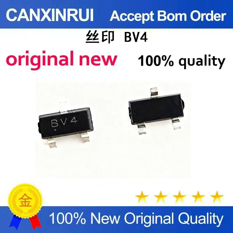(5-100 Pieces)  Brand new 2SB624 silk screen BV4 SOT-23 PNP 0.7A/25V transistor surface mount transistor