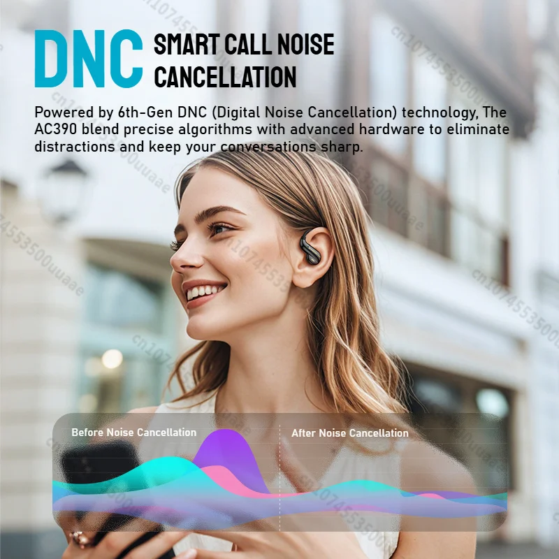 Auricolari a conduzione aerea Monster Open Ear AC390 360 °   Cuffie stereo Bluetooth 6.0 Cuffie sportive con cancellazione del rumore per chiamate DNC