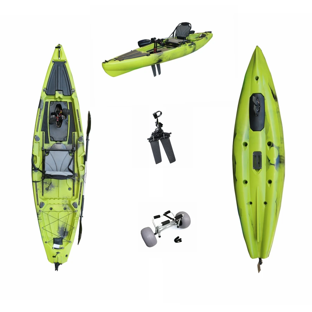 Pedal Electric Motor Pedal Fishing Kayak Sit-on-top Touring Plastic Single Seat Fishing 12 FT Canoe VK Lakes & Rivers