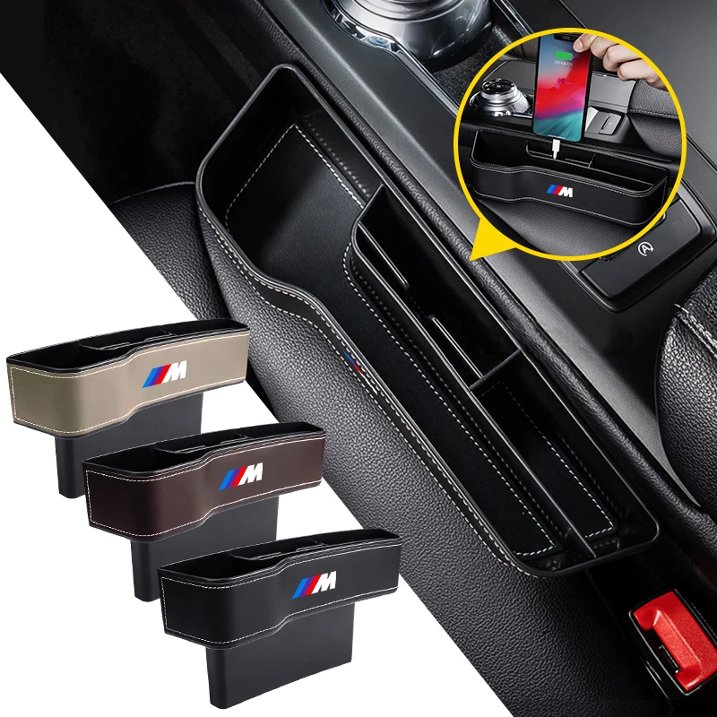 New Car Leather Cup Holder Seat Organizer Holder Multifunctional Organizer For BMW M Power M3 M5 X1 X3 X5 X6 E46 E39 E36 E60 E90