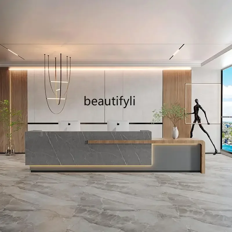 17832 Simple modern small clothing store checkout page beauty salon bar company hotel training structure front desk