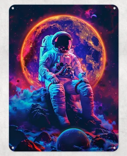 Astronaut Astronomy Space Metal Poster Wall Sign Man Cave Bedroom Home Kitchen --Tin Sign