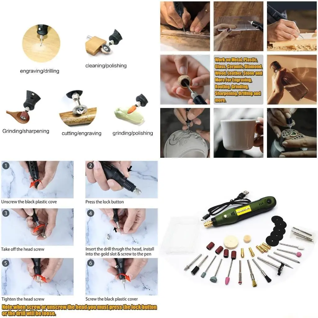 

31BF Electronic Engraver Etching Pen USB Rechargeable Engraver Cordless Tool