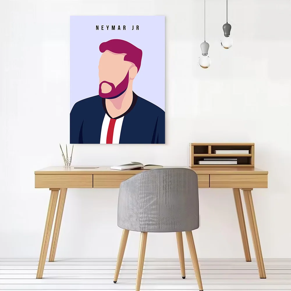 Minimalist Neymar Jr Printed Canvas Poster Custom Pictures Wall Art Canvas Painting for Living Room Decorations Gamer Decoration
