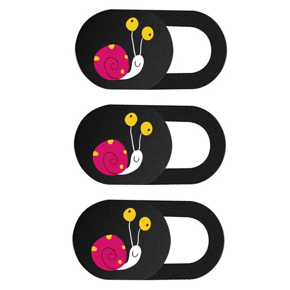 

3pcs Privacy Protection For Laptop Camera Universal Ultra-Thin Slider Snail Pattern Webcam Cover Computer Lens Cover Video