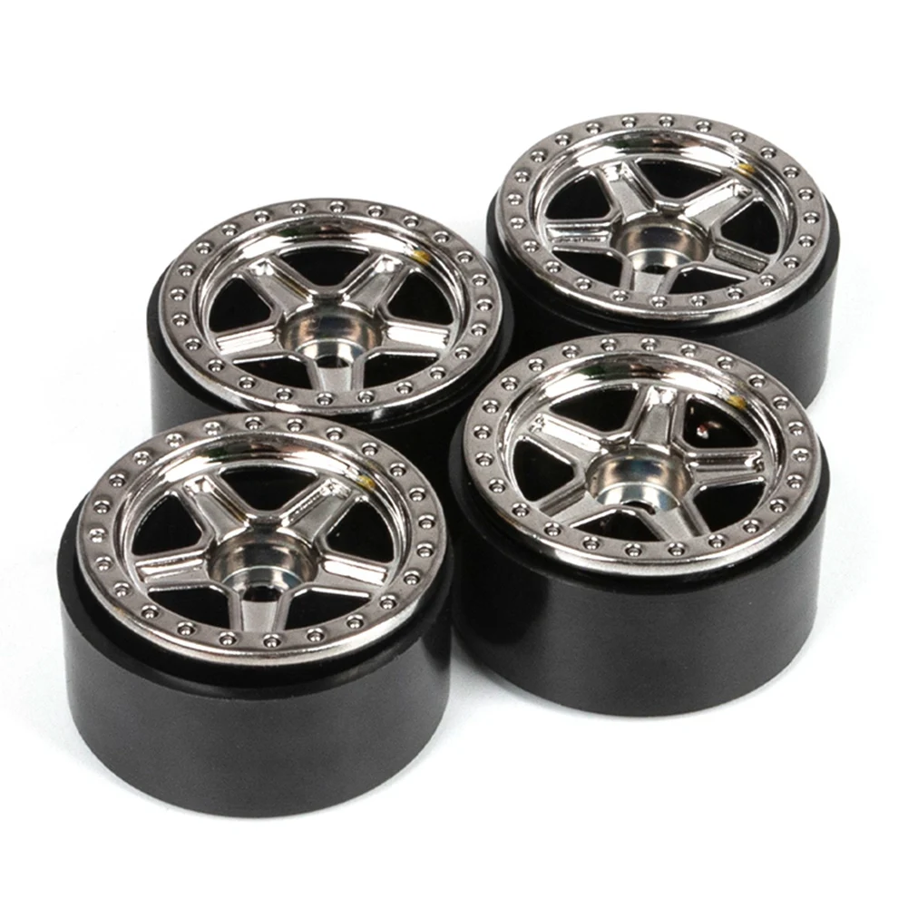 4PCS 1.0 Inch Nylon 5-Spokes Beadlock Wheel Rims for 1/24 RC Crawler Car Axial SCX24 FMS FCX24 Enduro24 Upgrades Parts,1