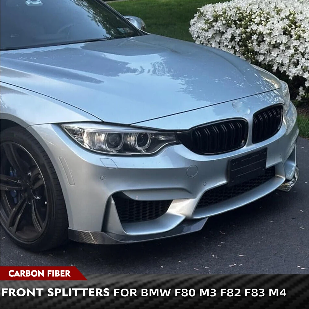 

Для BMW F80 M3 F82 F83 M4 Sedan Coupe Convertible 2014-2018 передние разветвители из углеродного волокна, передний бампер, спойлер, разветвители FRP