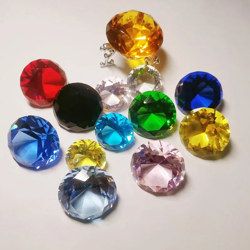 10-Farben-Kristall-Briefbeschwerer in Diamantform, dekorativ geschliffenes Glas, riesiger Edelstein, Hochzeit, Heimdekoration, Weihnachtsgeschenk – Detail 6