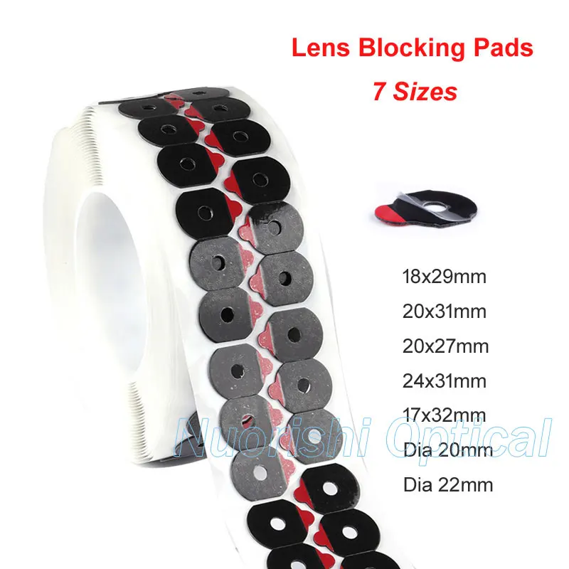 Q024  1000pcs Optical Lens Blocking Pads 7 Sizes Grinding Adhesive Double-sided Sticker