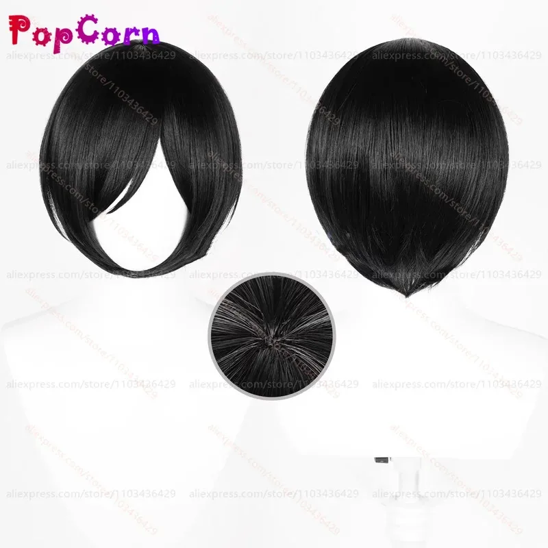 

aa124LQAda Wong унисекс 32 см короткий черный парик аниме косплей термостойкие синтетические парики