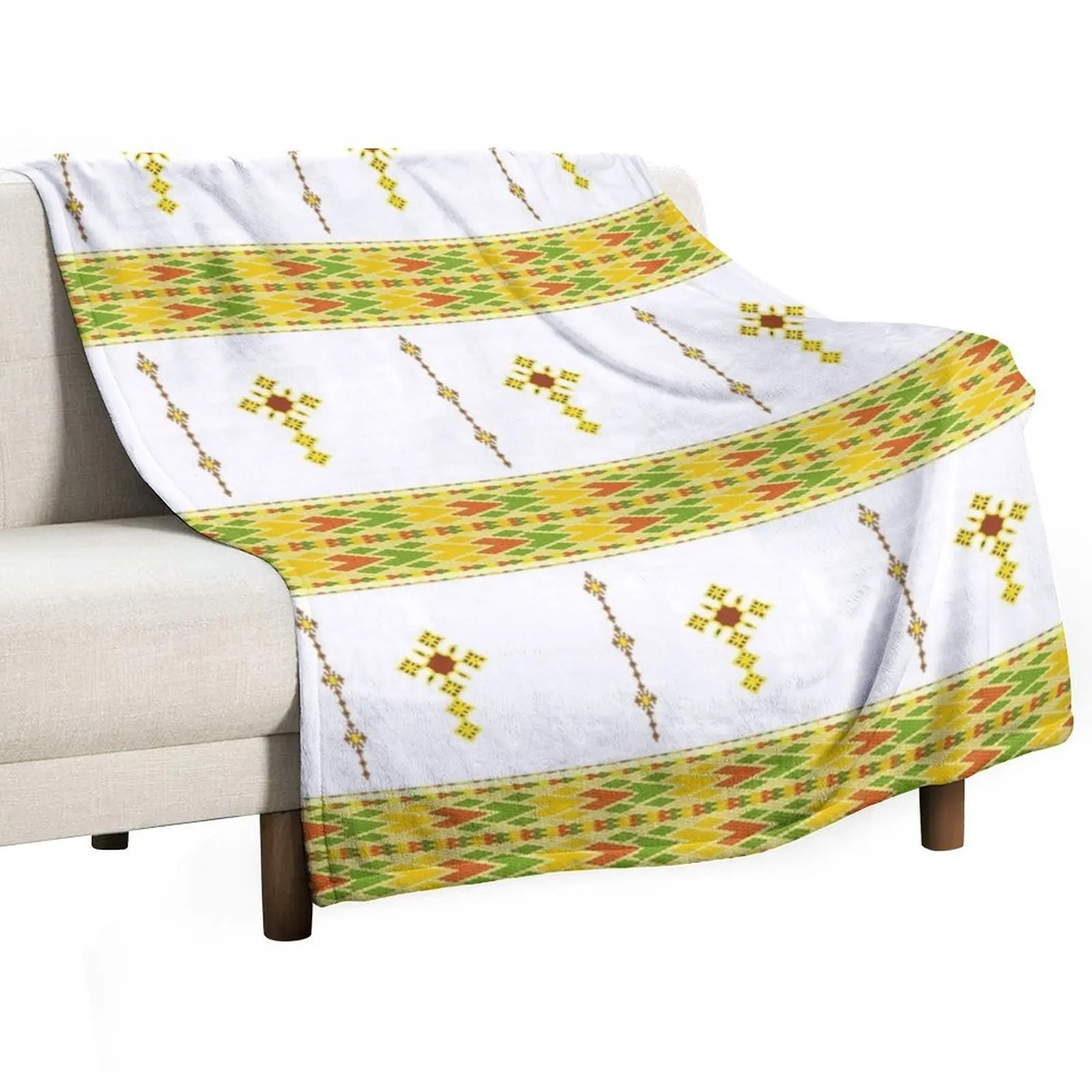 

Ethiopian Habesha tibeb telet Throw Blanket Luxury Luxury St Flannel Plaid on the sofa Blankets