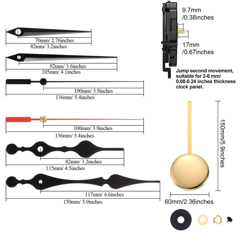 

Hourly Clock Swing Movement Set Includes Music Box Pendulum And Pointer Replacement Clock Repair Accessories