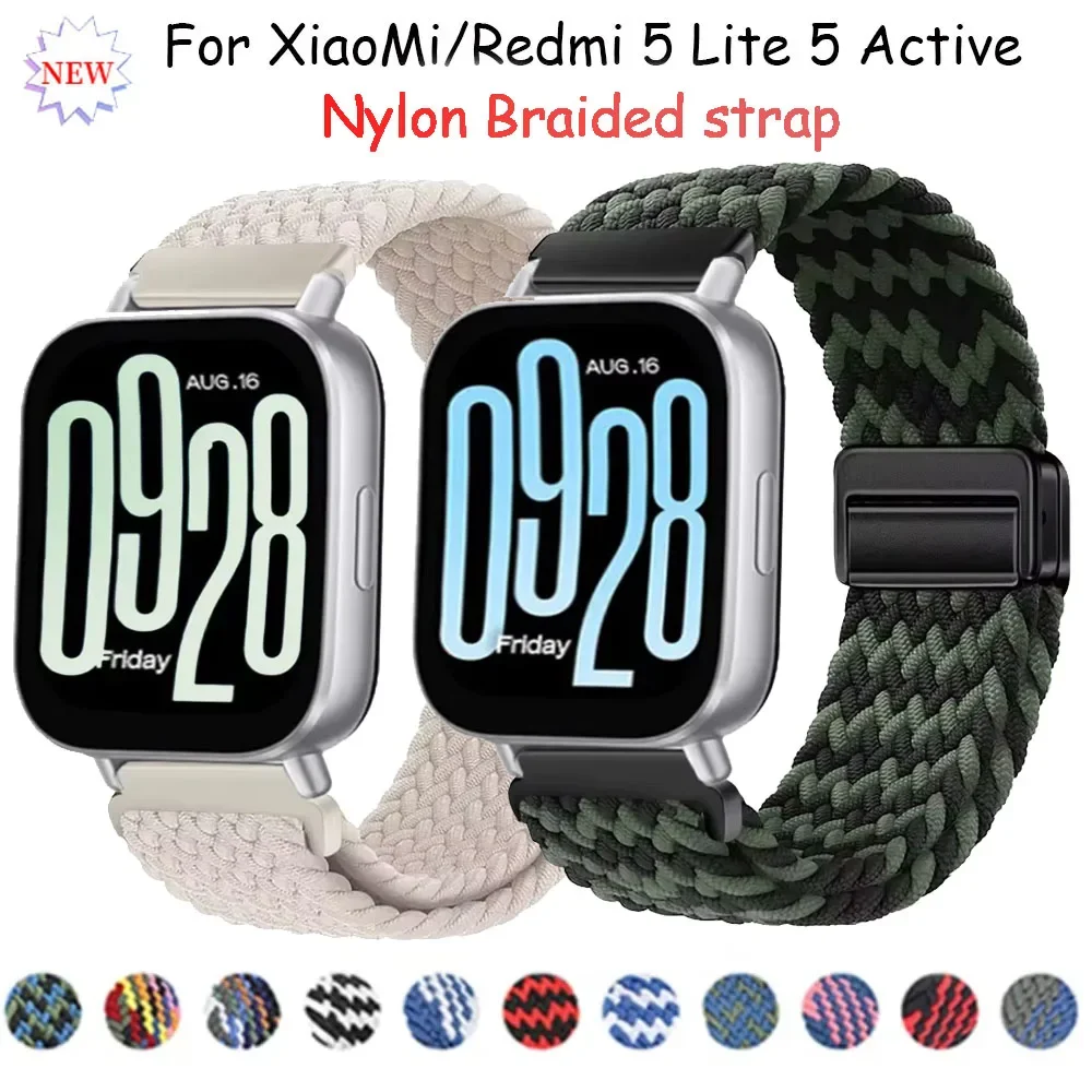 Correa de nailon con bucle trenzado para Redmi Watch 5, pulsera activa Lite para Xiaomi Redmi 5 Lite/accesorios activos