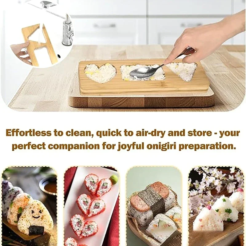 

Rice Ball Mold Sushi Making Tool Non-stick Bamboo Rice Ball Mold For Kitchen Snack Home Dining School Party Camping Picnic