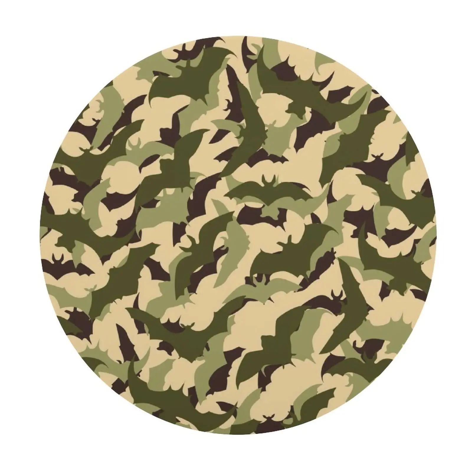 Army Camouflage Print Ceramic Coaster Set of 1 Piece, Round Heat-Resistant Drinks Coffee Decorative Coaster for Living Room