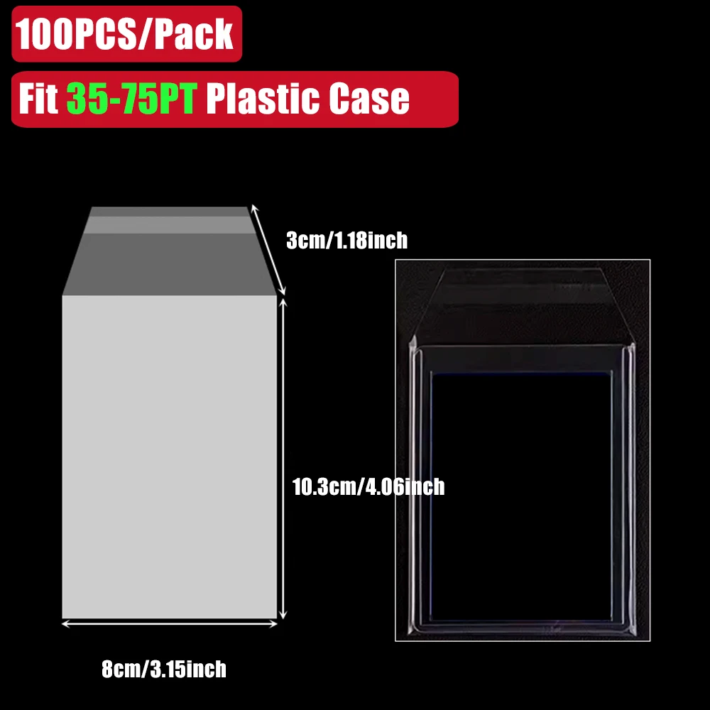Sammelkartenhüllen für PSA BGS Graded Card, transparente Kunststoff-Schutzhüllen für Kartenhalter, 35PT-180PT Standardkarte und PTCG – Detail 5