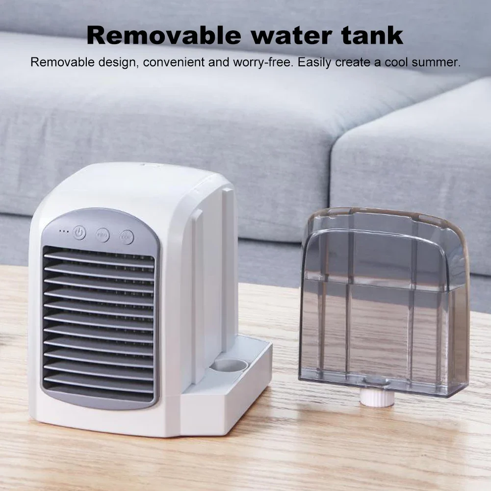 Water-Cooled Air Conditioner Personal Mini Air Cooler 3 Gear Air Cooling Machine 380ml Tank Mini Air Conditioner for Home Office view 4