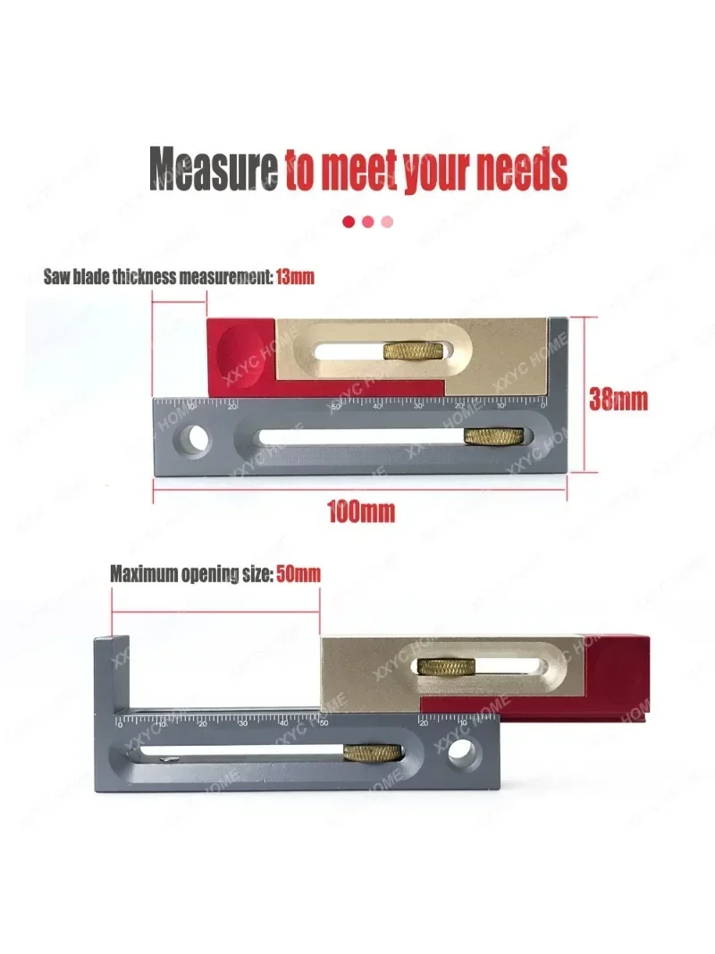Saw Table Slot Regulator 50mm Adjuster Mortise Tenon Tool Dovetail Groove Anti-Shed Design Seam Length Adjustment Tool