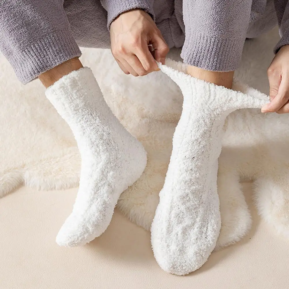 

Double-sided Fleece Socks Heat Storage Socks Cozy Coral Fleece Slipper Socks for Women Thick Winter Thermal Sleep Soft Warm