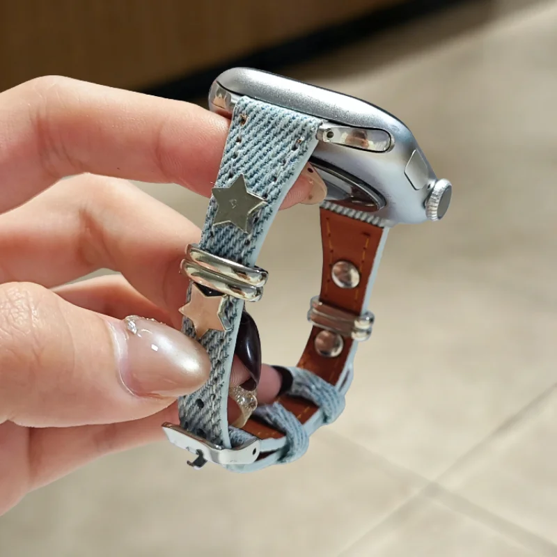 

1 simple and luxurious strap compatible with iWatch strap 38mm 40mm 41mm 42mm 44mm 45mm 49mm fashionable handmade strap