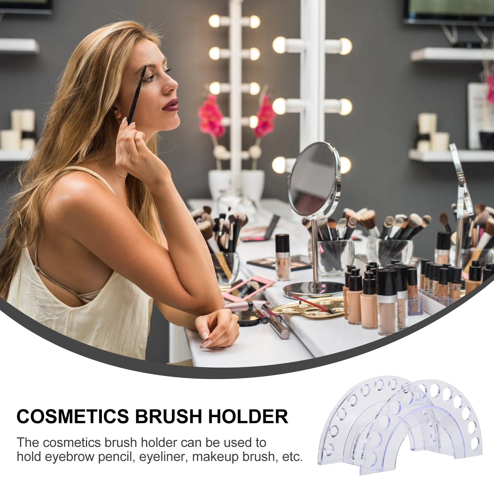 

Makeup Holder Transparent Lip Gloss Storage Box Durable Organizer Convenient for Desktop Makeup Accessories