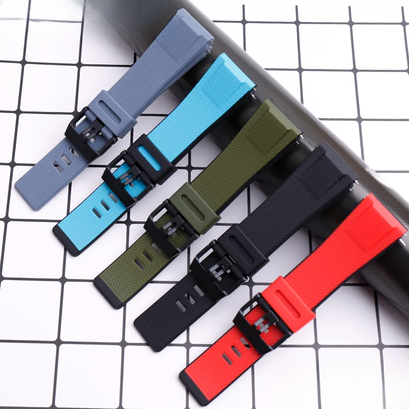 Rubber Resin Square Pattern Frosted Watchband Pin Buckle for Casio GA-2000 Prg-600 650 PRW-6600 Multicolor Watch Strap