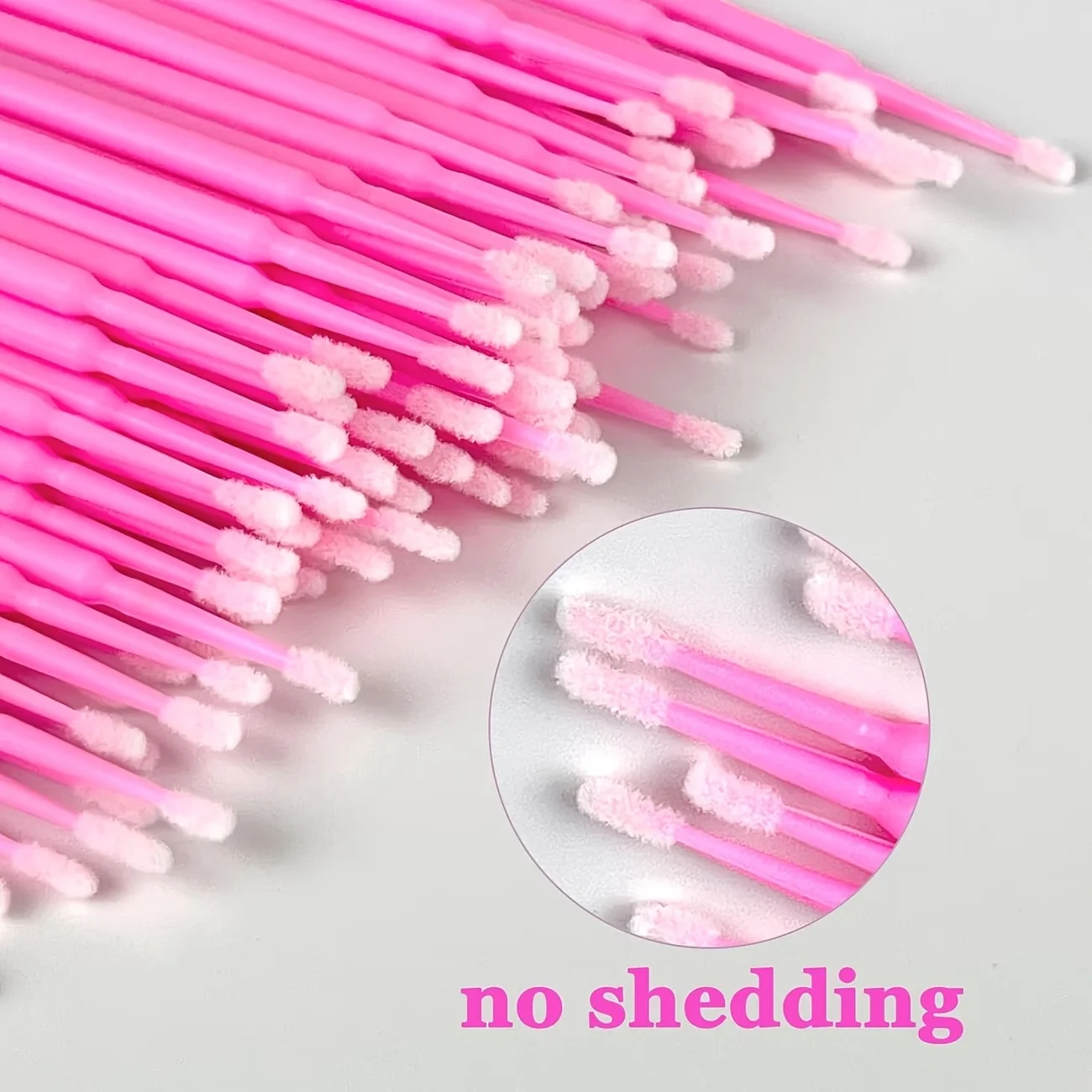100-PCS Microswabs for Eyelash Extensions, Soft Micro Applicator Brushes with Microfiber Wands, Versatile Brush Heads Ideal