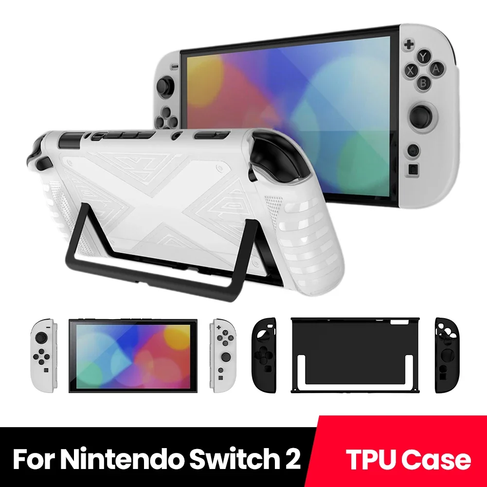 

TPU Case for Nintendo for Switch 2 Console Ergonomic Handle Grip Cover Shockproof Protective Case Anti-Scratch Game Accessories