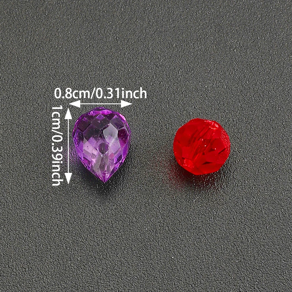 40 Stück transparente, farbenfrohe, facettierte, tropfenförmige Kristallglasperlen, Abstandsperlen für DIY-Schmuckherstellung, Halsketten, Armbänder – Detail 3